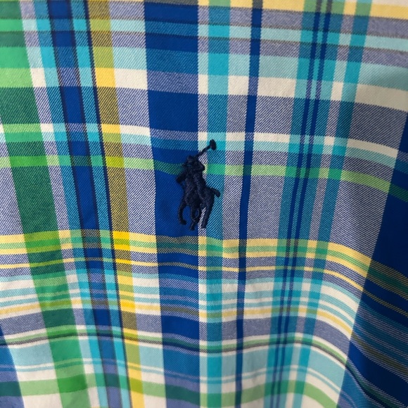 Ralph Lauren Classic Fit Performance Plaid Button Up Size Large. RL Untucked Fit - Picture 5 of 9